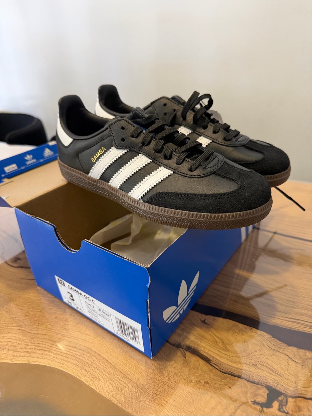 adidas Black/White Samba Retro Sneakers